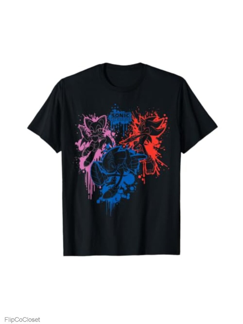 Sonic The Hedgehog Spray Paint Graphic Tee, Lightweight Classic Fit Short